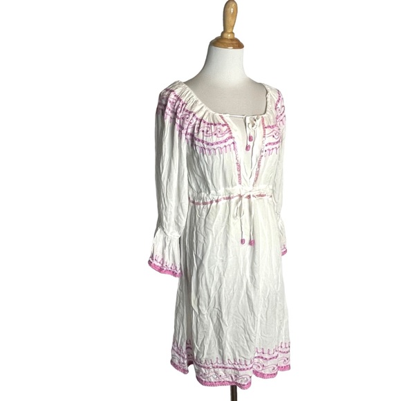 CHACH white/pink Beaded Sequin Embroidered CoverUp XL - Picture 15 of 16